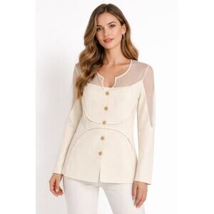 Ralph Rucci Off White Sheer Jacket Size 6